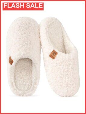 Fuzzy Memory Foam Mule Slippers Slip-On Indoor House Shoes